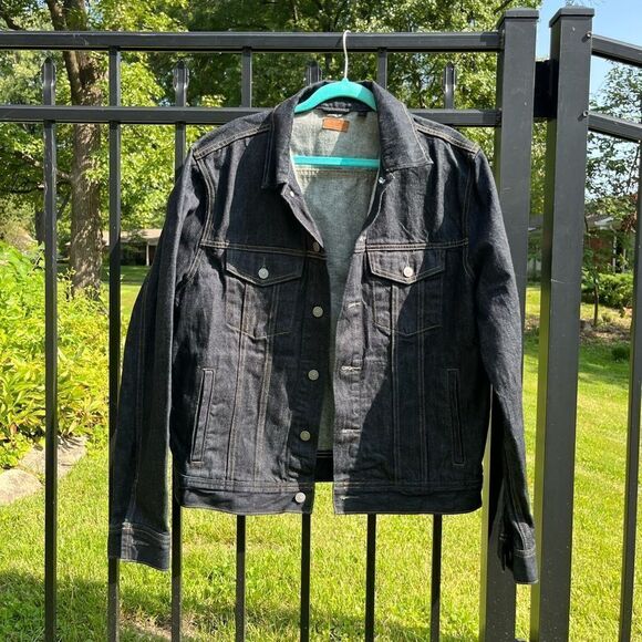J Crew Classic Denim Jacket in Dark Blue Rinse Wash - Picture 2 of 11